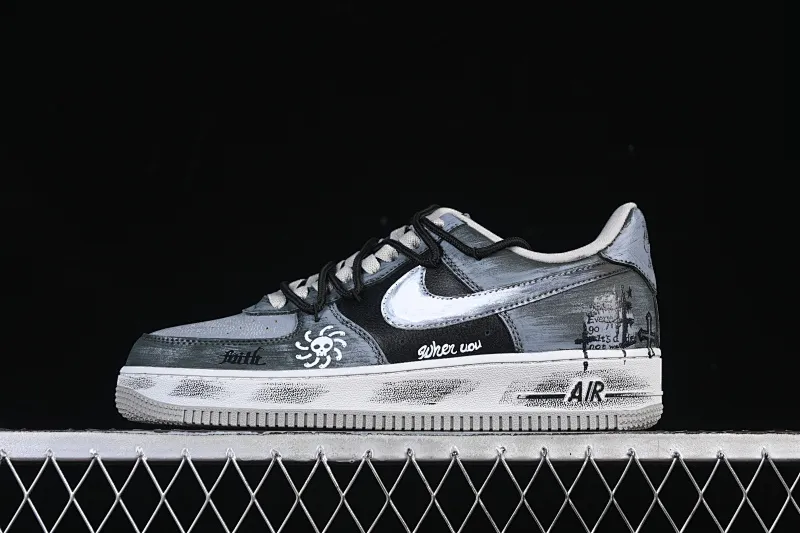 All categories Nk Air Force 1 Air Force series Nk Air Force 1 Low Air Force low-top Nike Air Force 1'07 Low "Ink Stained Skeleton" Hand-painted graffiti Ink-stained skull Air Force 1 low-top casual sneakers CW6871-777